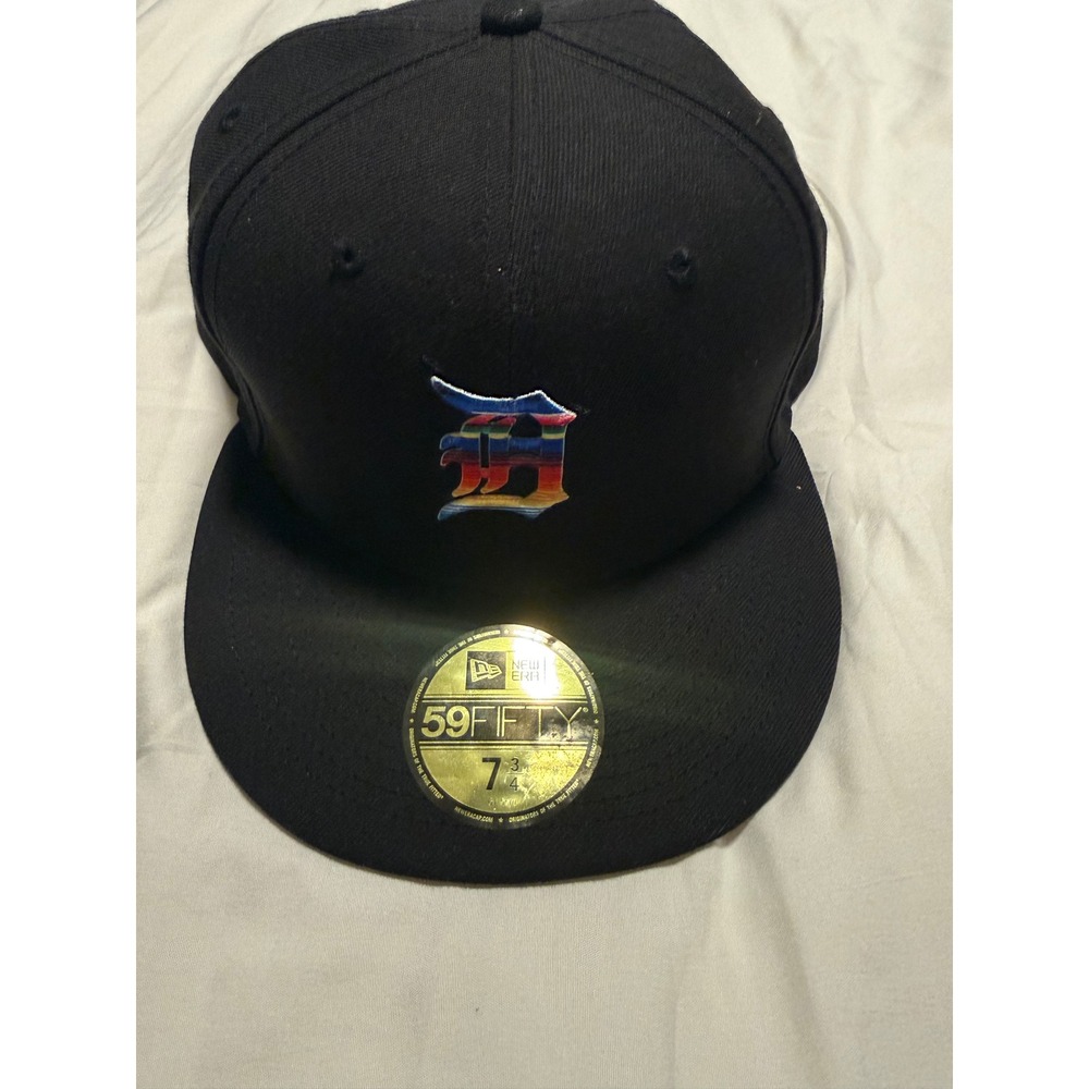 New Era 59FIFTY Detroit Tigers Fitted Hat 7 3/4 Black Serape Tiger Stadium Patch